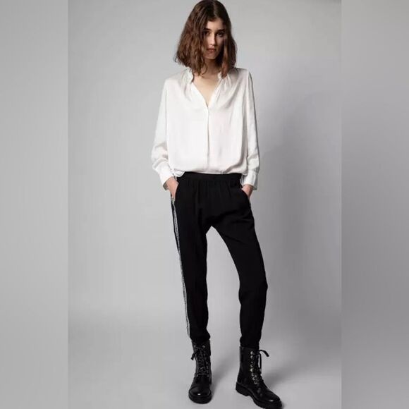 ZADIG & Voltaire Paula Band track Pants 40/M or 8. NWT - Picture 3 of 12